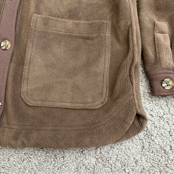 Anthropologie Blanknyc Shacket Womens Size M Fleece Brown - Picture 6 of 11